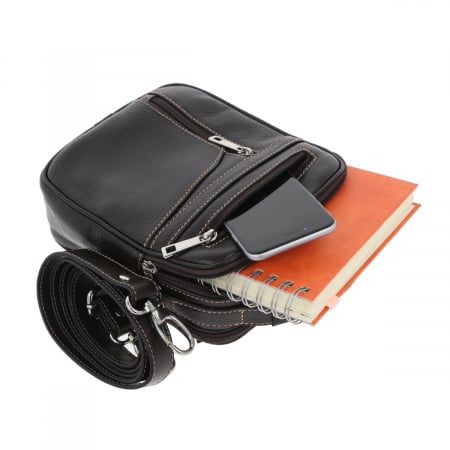 Borseta de barbati din piele naturala moale, model 071, Maro mat [1]