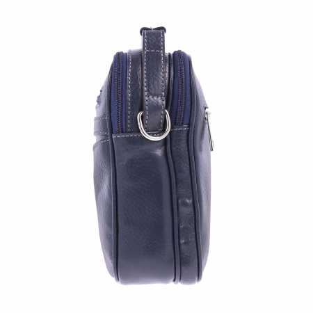 Borseta de barbati din piele naturala moale, model 071, Bleumarin mat [5]