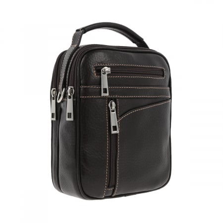 Borseta de barbati din piele naturala moale, model 071, Maro mat [0]