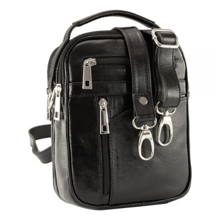 Borseta de barbati din piele naturala moale, model 071, Negru [1]
