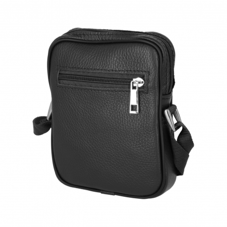 Borseta de barbati din piele naturala moale, model S03, Negru
