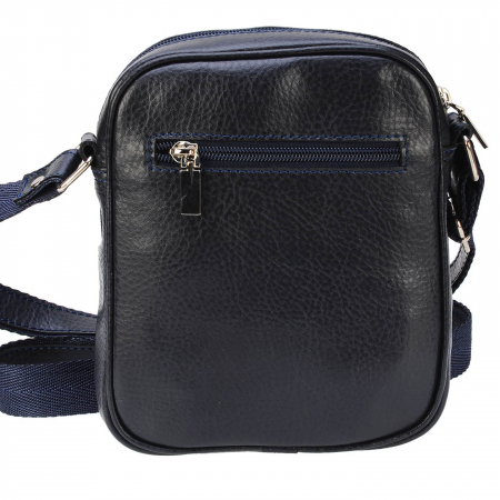 Borseta de barbati din piele naturala moale, model 02, Bleumarin mat [2]