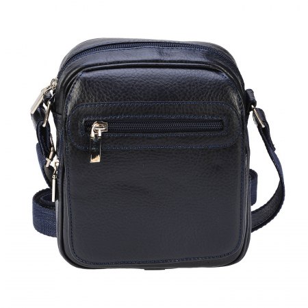 Borseta de barbati din piele naturala moale, model 02, Bleumarin mat [1]