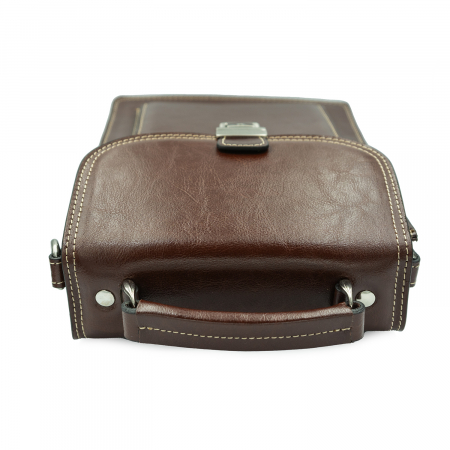 Borseta de barbati din piele naturala, model 020 office, Maro coniac [4]