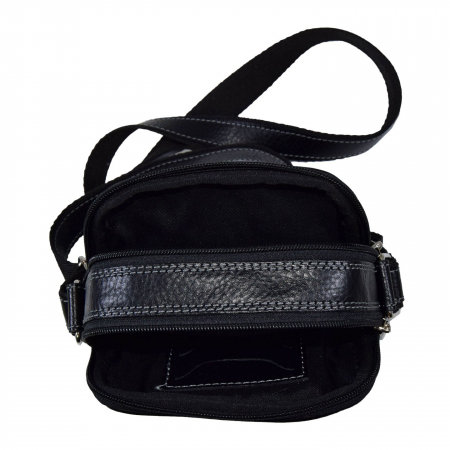 Borseta de barbati din piele naturala moale, model 026, Negru mat [3]