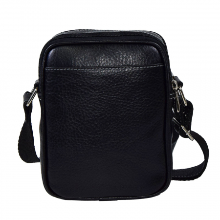 Borseta de barbati din piele naturala moale, model 026, Negru mat [1]