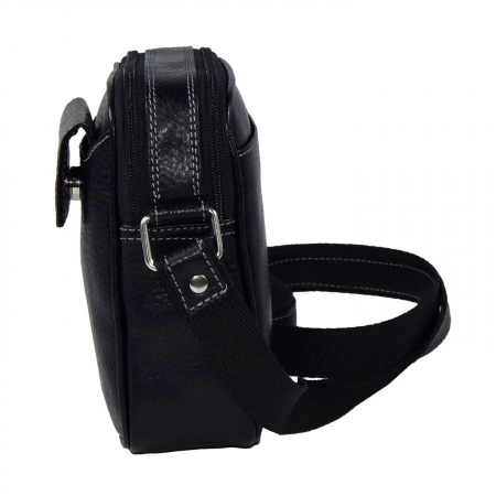 Borseta de barbati din piele naturala moale, model 026, Negru mat [2]
