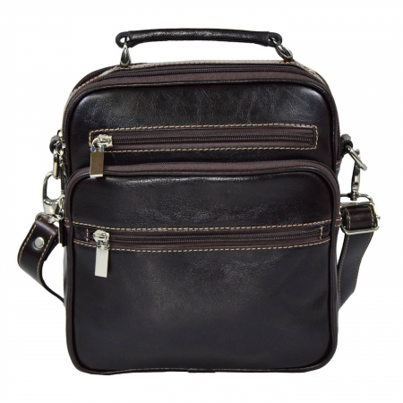 Borseta de barbati din piele naturala, model 030, Maro vintage [1]