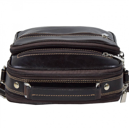 Borseta de barbati din piele naturala, model 030, Maro vintage [4]