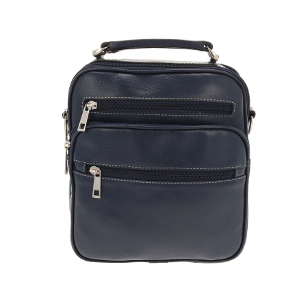 Borseta de barbati din piele naturala moale, model 030, Bleumarin mat [4]
