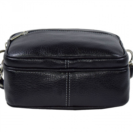 Borseta de barbati din piele naturala moale, model 030, Negru mat [5]