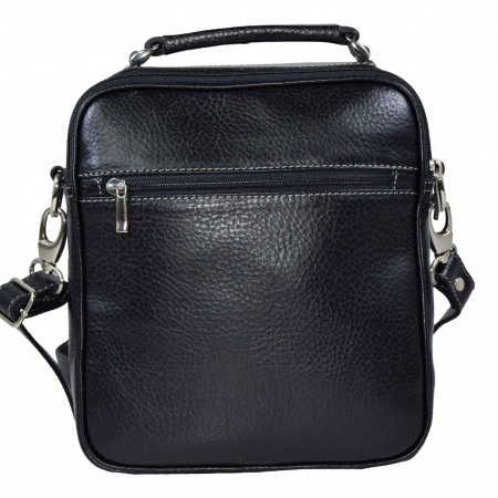 Borseta de barbati din piele naturala moale, model 030, Negru mat [2]