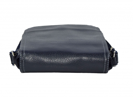 Borseta de barbati din piele naturala moale, model 05, Bleumarin mat [5]