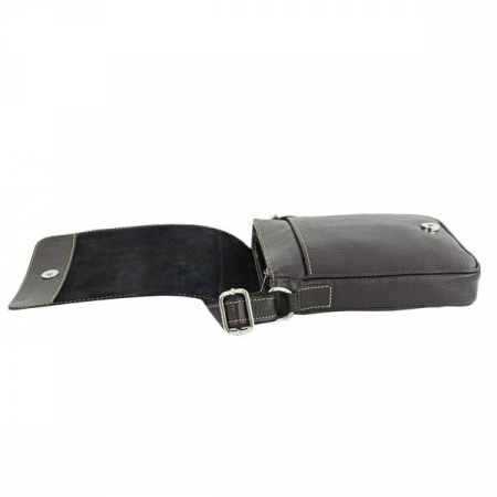 Borseta de barbati din piele naturala moale, model 05, Negru mat [6]