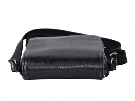 Borseta de barbati din piele naturala moale, model 05, Negru mat [5]