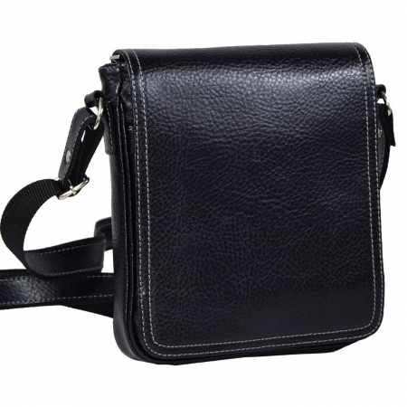 Borsete - Borseta de barbati din piele naturala moale, model 05, Negru mat