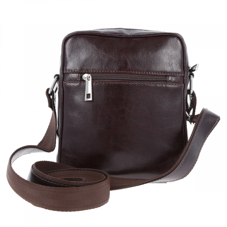 Borseta de barbati din piele naturala, model 066, Maro inchis [2]