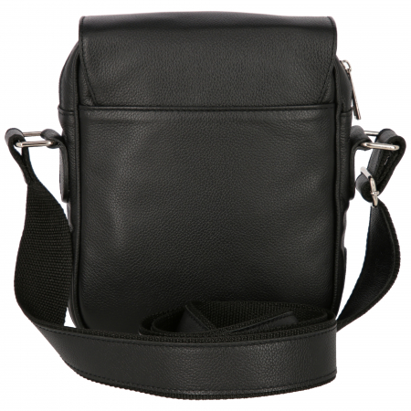 Borseta de barbati din piele naturala moale, model 067, Negru mat [2]
