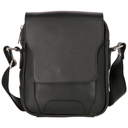 Borseta de barbati din piele naturala moale, model 067, Negru mat [1]