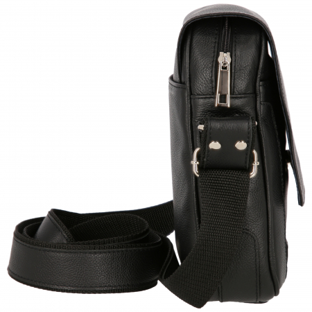 Borseta de barbati din piele naturala moale, model 067, Negru mat [3]