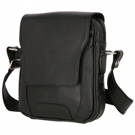 Borseta de barbati din piele naturala moale, model 067, Negru mat [4]