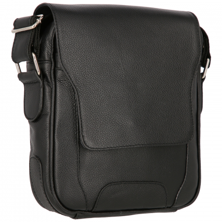 Borseta de barbati din piele naturala moale, model 067, Negru mat [5]