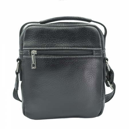 Borseta de barbati din piele naturala, model 074, Negru mat [2]