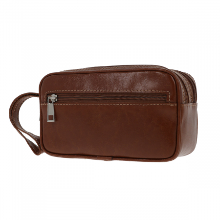 Borseta de barbati din piele naturala, model 013 de mana, Maro tabac [4]