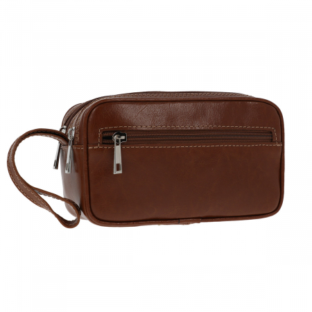 Borseta de barbati din piele naturala, model 013 de mana, Maro tabac [5]