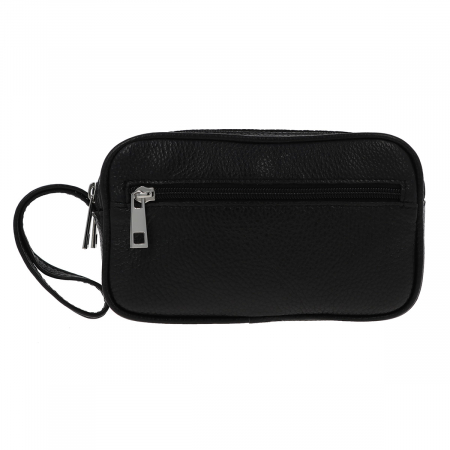 Borseta de barbati din piele naturala moale, model 013 de mana, Negru [2]
