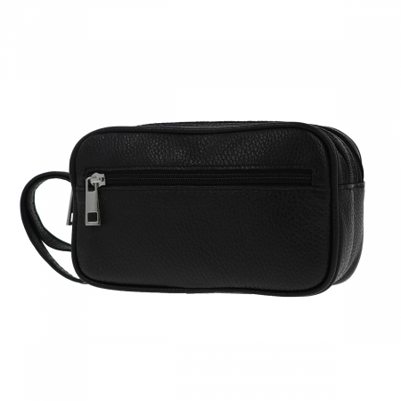 Borseta de barbati din piele naturala moale, model 013 de mana, Negru [4]
