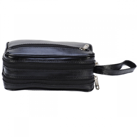 Borseta de barbati din piele naturala, model 013 de mana, Negru fildes [5]