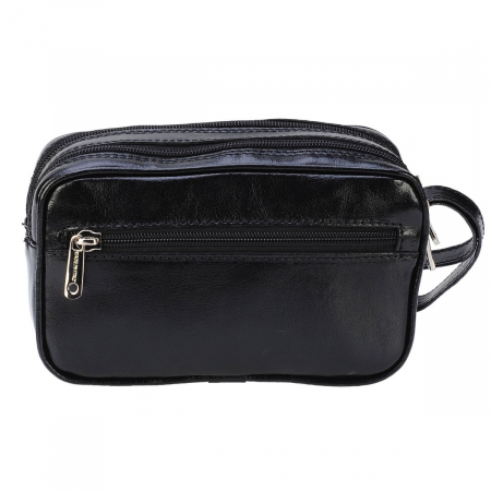 Borseta de barbati din piele naturala, model 013 de mana, Negru fildes [4]