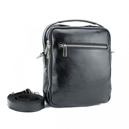 Borseta de barbati din piele naturala, model 057, Negru [4]