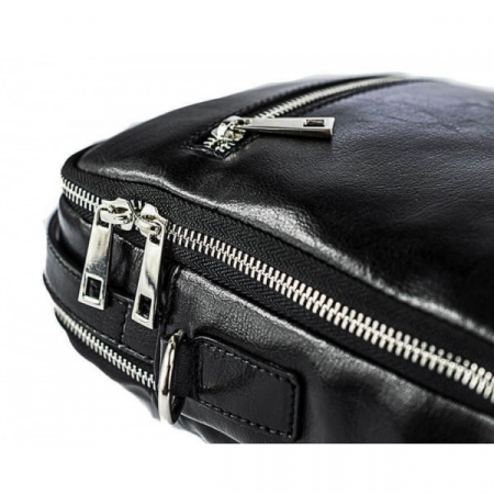 Borseta de barbati din piele naturala, model 057, Negru [6]