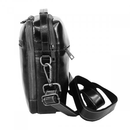 Borseta de barbati din piele naturala, model 057, Negru [2]