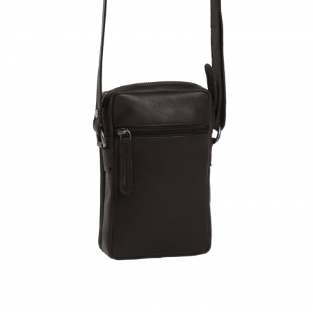Geanta din piele naturala pentru telefon, The Chesterfield Brand, Hamilton, de umar, Maro inchis [2]