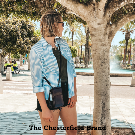 Geanta din piele naturala pentru telefon, The Chesterfield Brand, Malaga, de mana si umar, Maro inchis [1]