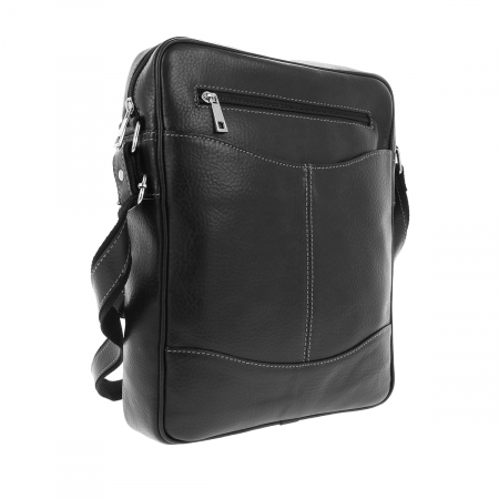 Borsete - Borseta de barbati din piele naturala moale, model 029, Negru mat