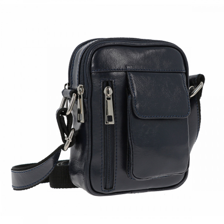 Borsete - Borseta de barbati din piele naturala, model 06, Bleumarin