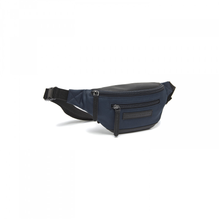 Borsete brau - Borseta (marsupiu) de brau si umar The Chesterfield Brand, din piele si nylon, model Velta, Bleumarin