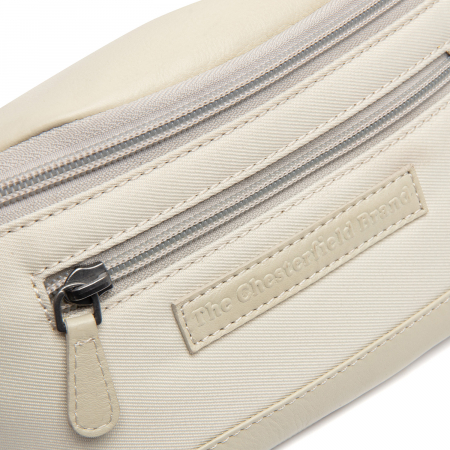 Borseta (marsupiu) de brau si umar The Chesterfield Brand, din piele si nylon, model Velta, Alb [1]