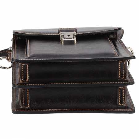 Borseta de barbati din piele naturala, model 020 office, Maro vintage [5]