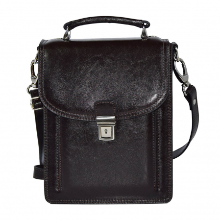 Borseta de barbati din piele naturala, model 020 office, Maro inchis [1]