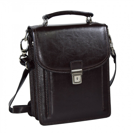 Borsete - Borseta de barbati din piele naturala, model 020 office, Maro inchis