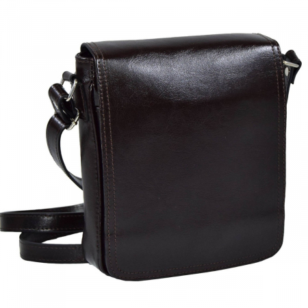 Borseta de barbati din piele naturala, model 05, Maro inchis