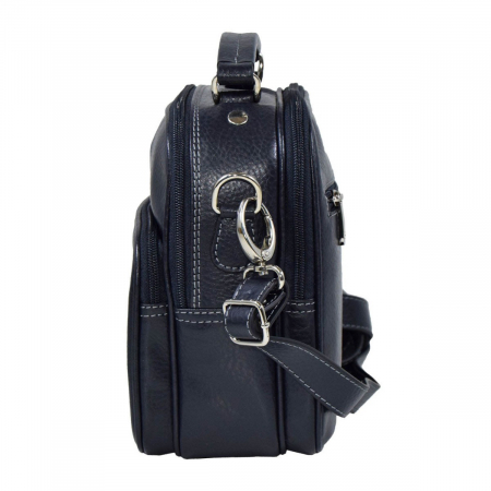 Borseta de barbati din piele naturala moale, model 016, Bleumarin mat [3]