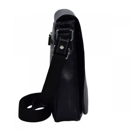 Borseta de barbati din piele naturala moale, model 04, Negru mat [4]