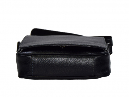 Borseta de barbati din piele naturala moale, model 04, Negru mat [6]