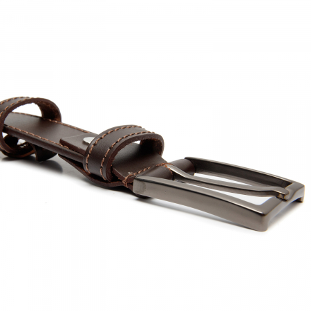 Curea pentru blugi din piele naturala, The Chesterfield Brand, Tanaro, Maro inchis [1]